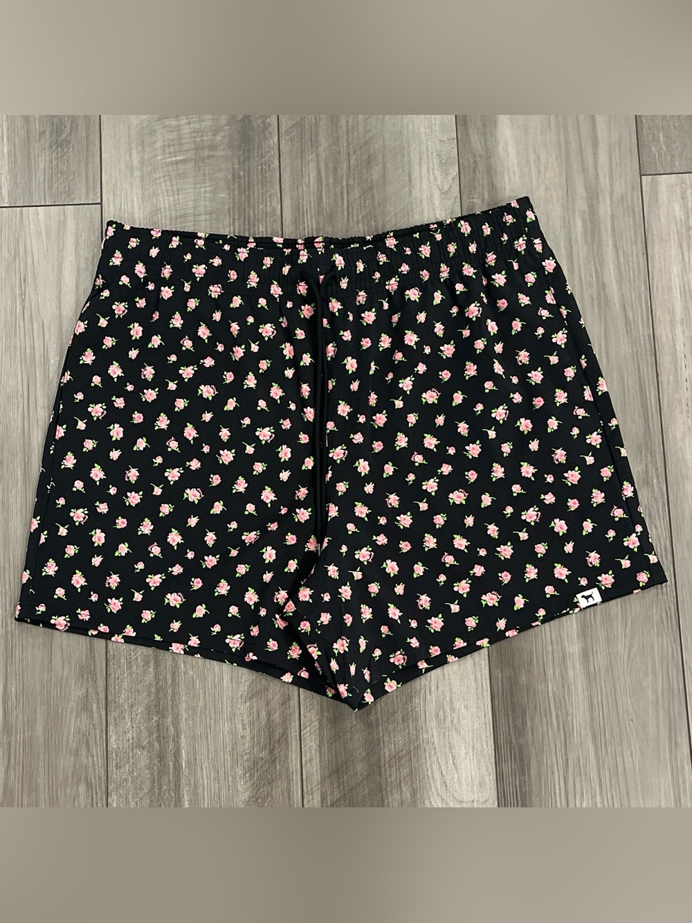 PINK Victoria's Secret Black Shorts with Pink Floral Print